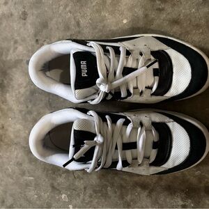 Puma White and Light Gray Athletic Sneakers